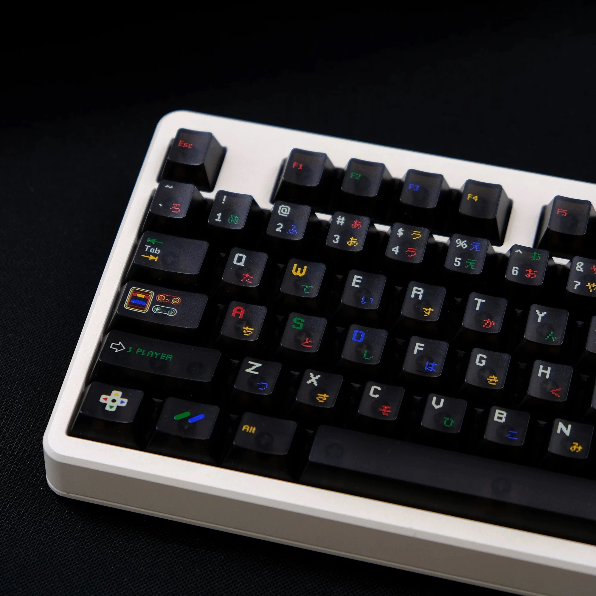 SFC Cherry Keycaps ABS UV Printing Aifei 122 Keys Cherry Profile Split Alice Layout Black No Pad For Mechanical Keyboard