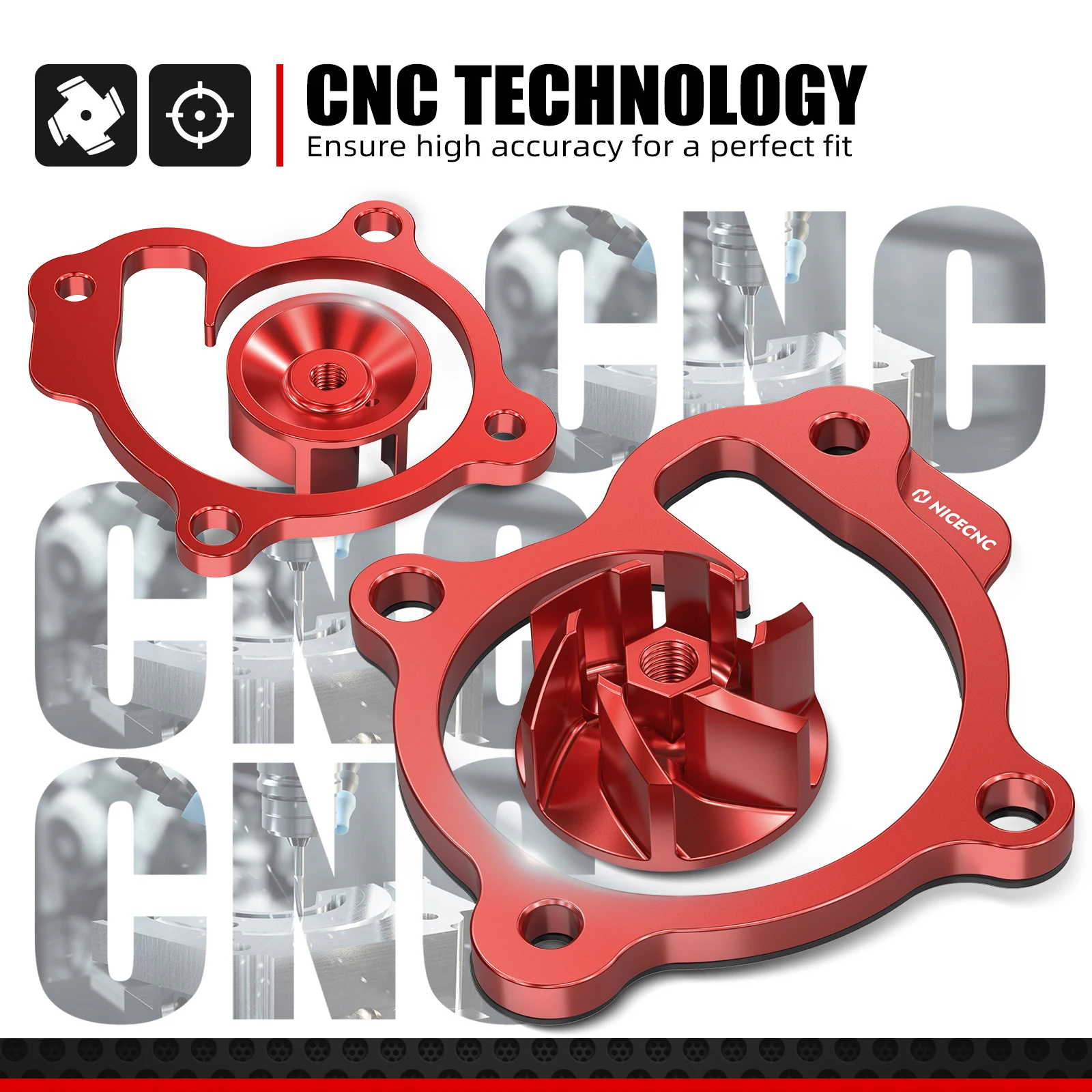 

Motorcycle For Honda CRF250R CRF250RX CRF 250 R RX RWE 2018-2025 2024 NICECNC Oversized Water Pump Impeller Cooler Spacer Kit