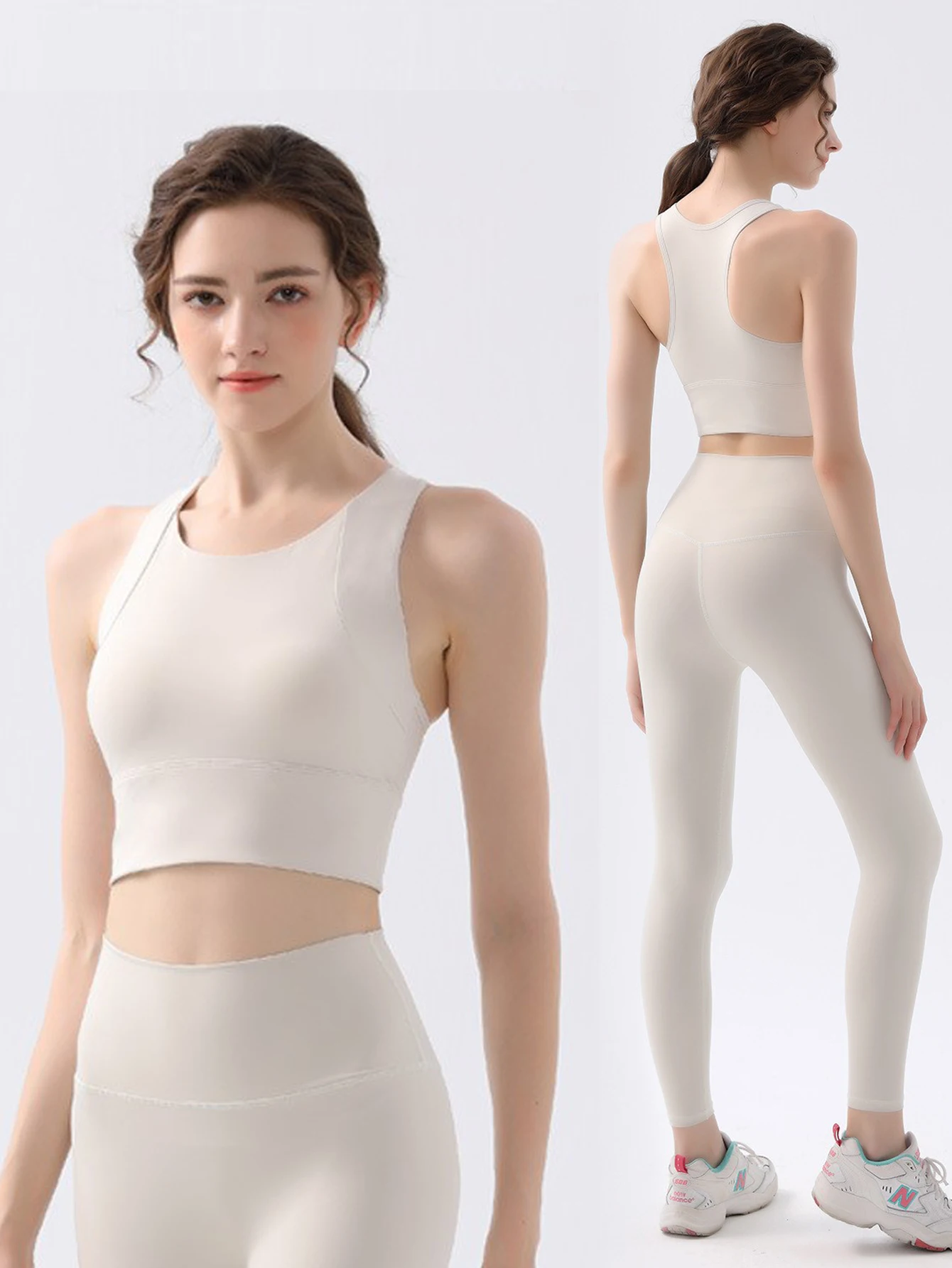 

New High-Intensity Sports Bra for Women, High-Waisted Butt-Lifting Running Pants, Fitness Yoga Wear with Integrated Cups
