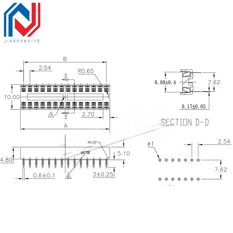 IC Sockets DIP8 DIP14 DIP16 DIP18 DIP20 DIP28 DIP40 Pins Round Hole 2.54 PCB Connector DIP Socket 6 8 14 16 18 20 28 32 40 pin