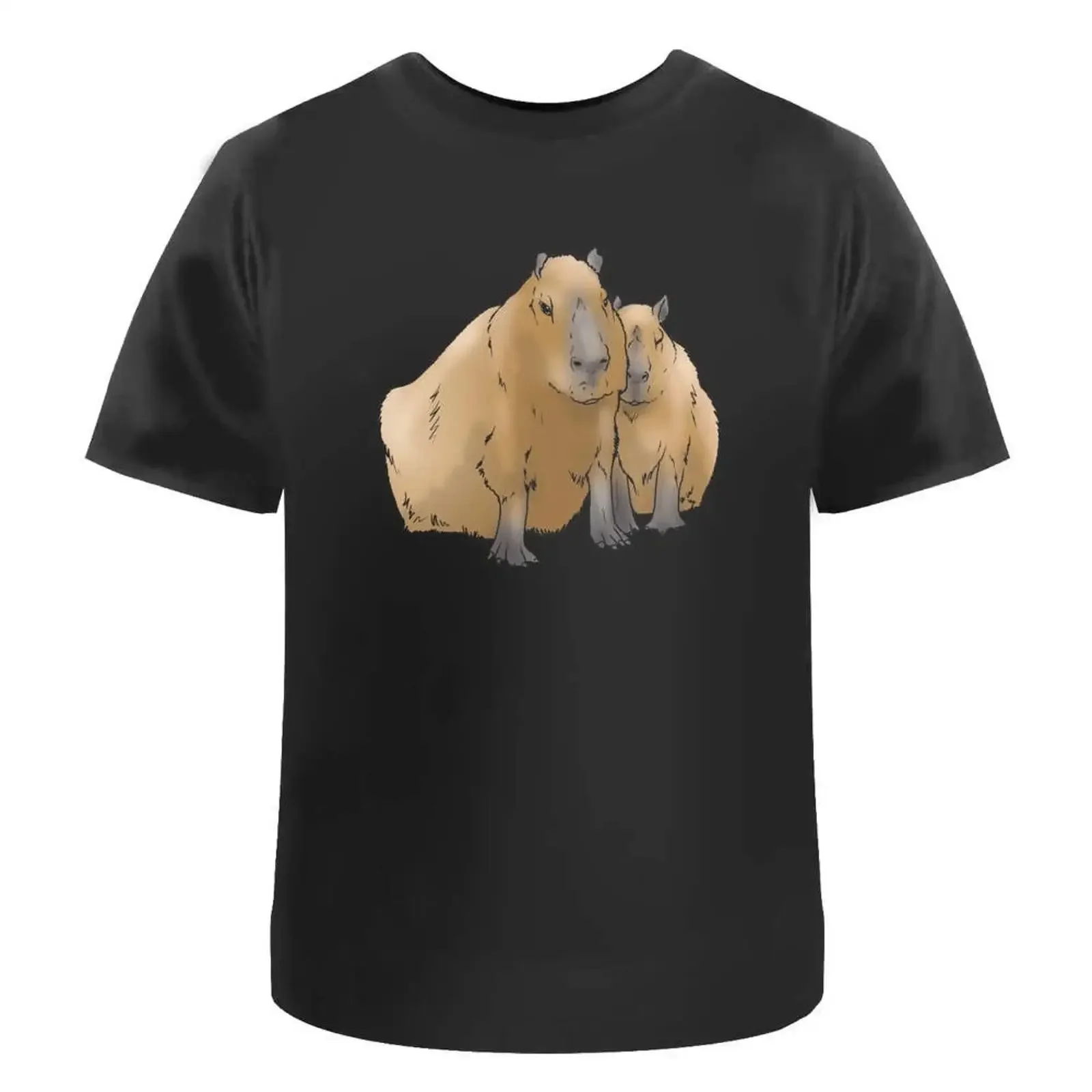 'Cuddling Capybaras' T Shirt 100 Cotton S XXL TA037351 vintage Washed designer clothes Casual Slightly Soft Stylish graphic