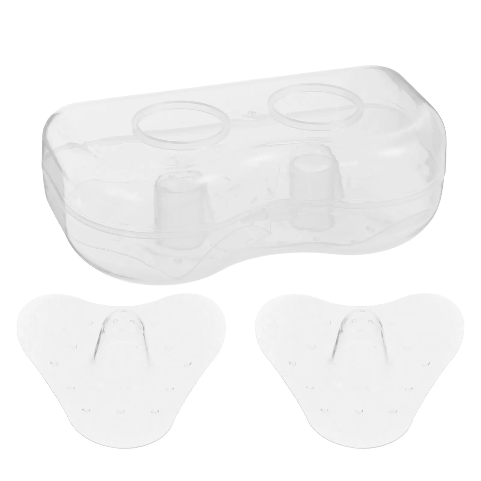 1Pair Silicone Shield Breastfeeding Protector Triangular Design Nursing Cover for Flat Feeding Support with Storage Case view 4
