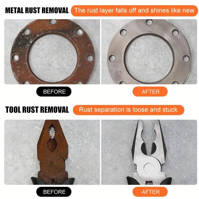 Deeply removing the difficult problem of rust, this rust remover instantly revitalizes the metal surface, making it easy to deal