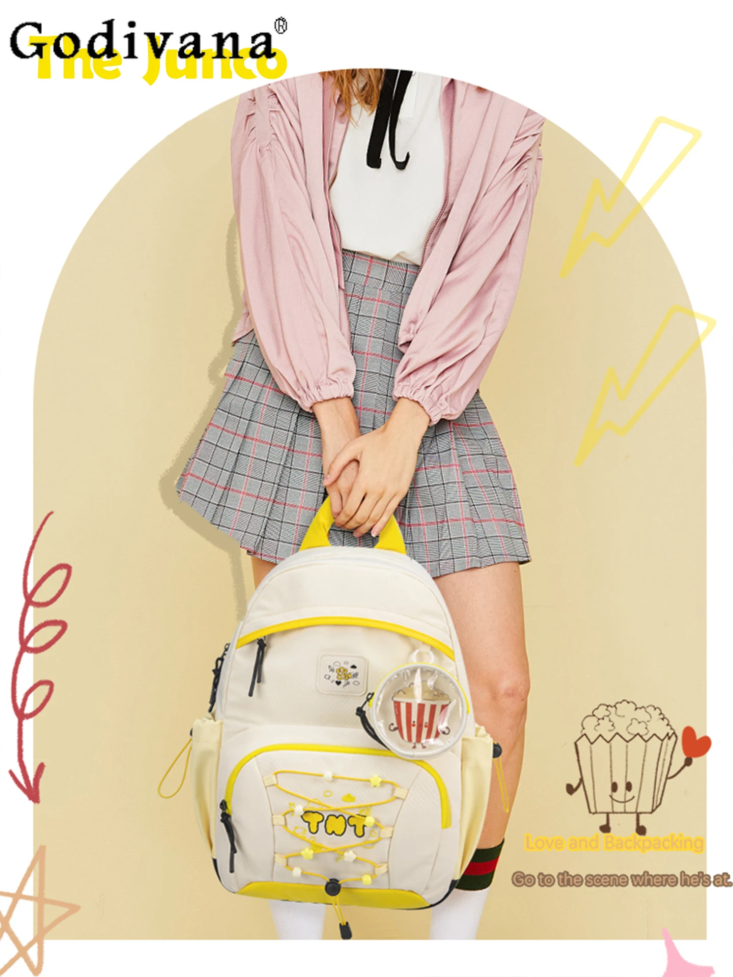 

2025 New Japanese Style Original Ins Sweet Large Capacity Backpack Student Casual Commuting Versatile School Bag for Women