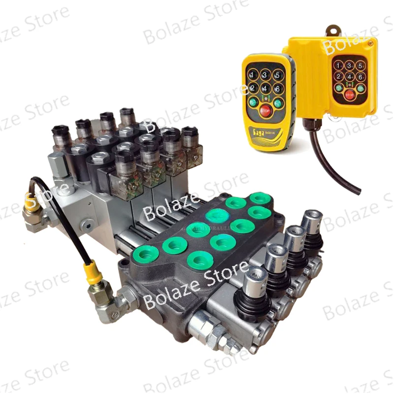 1 2 3 4 5 6 Spools 40 50 70 80 100 120 Cc Hydraulic Joystick Directional Monoblock Valve,  Remote Control Valve Hydraulic