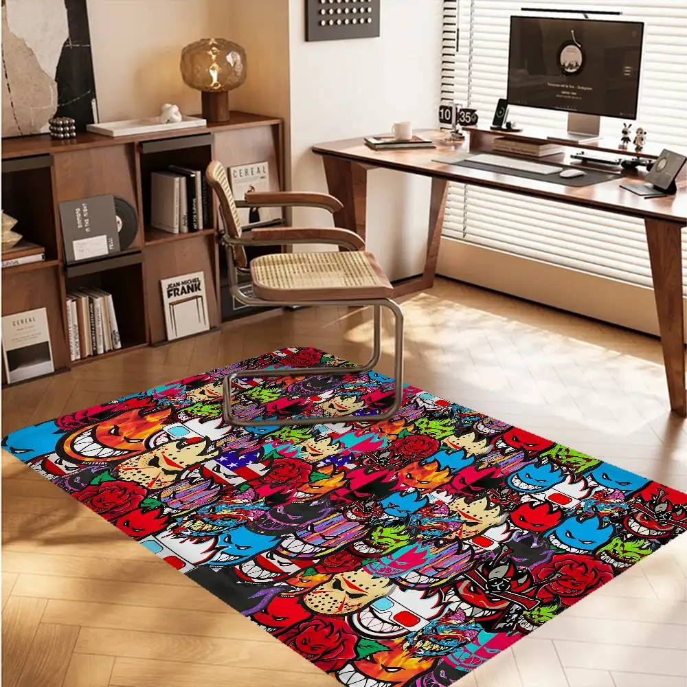 S-Spit F-Fires Logo Floor Mat Cheaper Anti-slip Modern Living Room Balcony Printed Bedside Mats