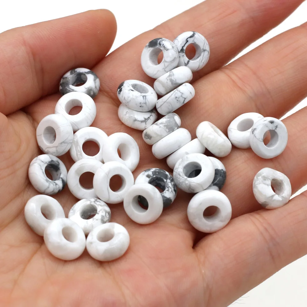 New 10pcs / Lot Natural Agates Beads Abacus Shape Big Hole Natural Stone Beads Size 5x10mm for Making  Jewelry Necklace Hole 4mm