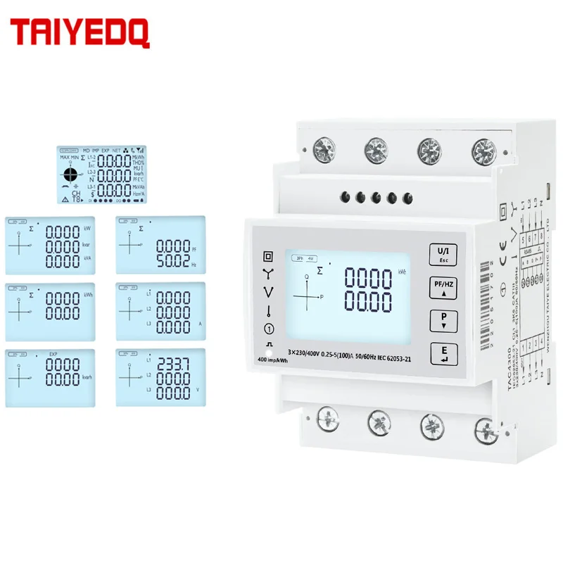 

SDM3 Three-Phase Multifunction Energy Meter Three-Phase Four-Wire Modbus/Pulse Output Port RS485 PV Solar System Kwh V A Hz W