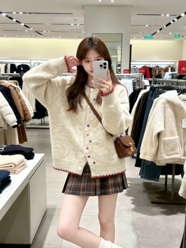 

Thiened Long Sve Knitted Open Cardigan Sweater Women's Spring Sle Warm Inner Wear Outerwear Base irt Top