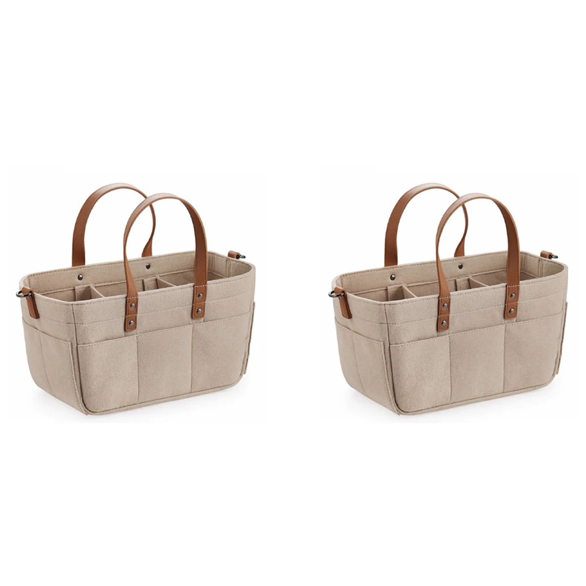 2X almacenamiento de fieltro para bebé, cesta organizadora para guardería, bolsa de pañales infantil con asa, carrito para cambiar pañales, portador de almacenamiento para niños A