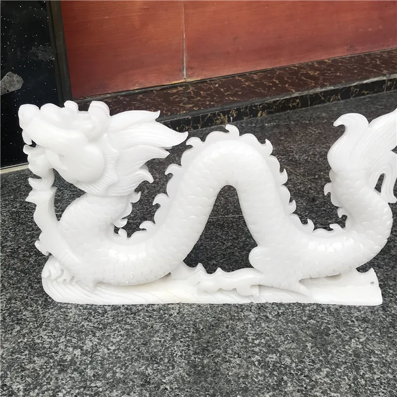 White Jade Zodiac Dragon Ornament Afghan Jade Dragon Travels the World Home Decor Animal Jade Ornament