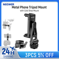 NEEWER Metal Phone Tripod Mount with Cold Shoe Mount & NATO Clamp for DJI RS4 RS3 Pro RS2 RSC2 Gimbal Stabilizer For iPhone 15