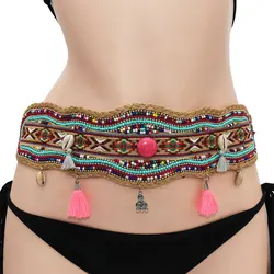 Fashion handmade rice beads waist cover ethnic disturbance Simia travel souvenir corset waist body chain