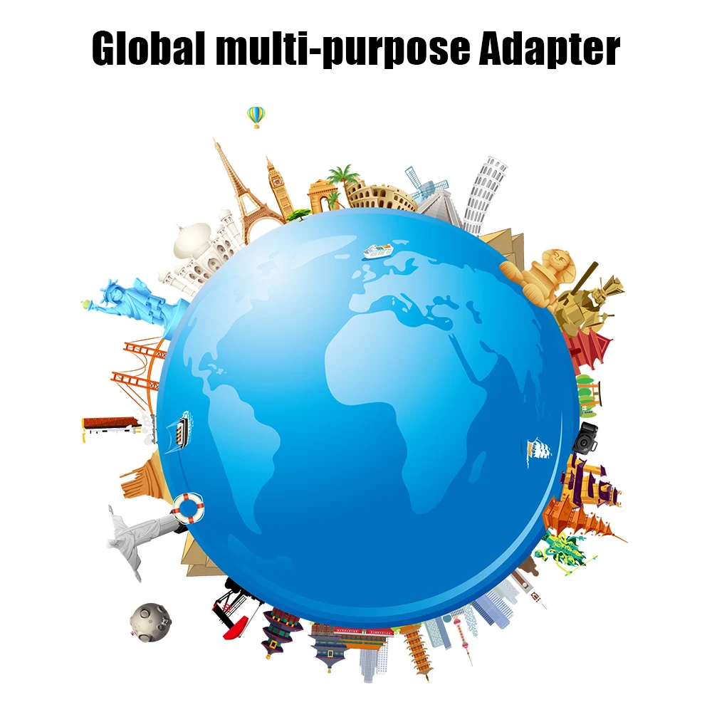 Adattatore spina internazionale 2 porta USB All in One Universal World Travel adattatore per caricabatterie ca AU US UK EU Converter