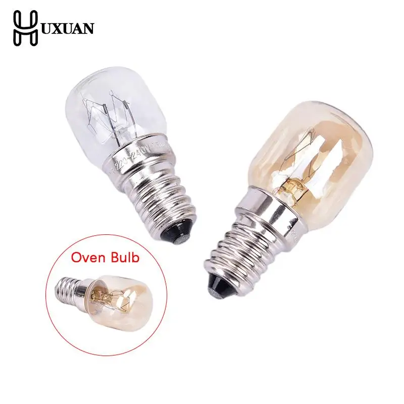 220V High Temperature Bulb 15W/25W E14 300 Degree Microwave Oven Light Bulbs Cooker Tungsten Filament Lamp Bulbs Salt Light Bulb