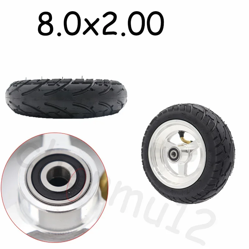 

Suitable for Kugoo S3 S2 S1 C3 Electric Scooter 8X2.00 Rubber Tubeless Anti-skid Tire with Alloy Bearing and Bearing Hole 10mm