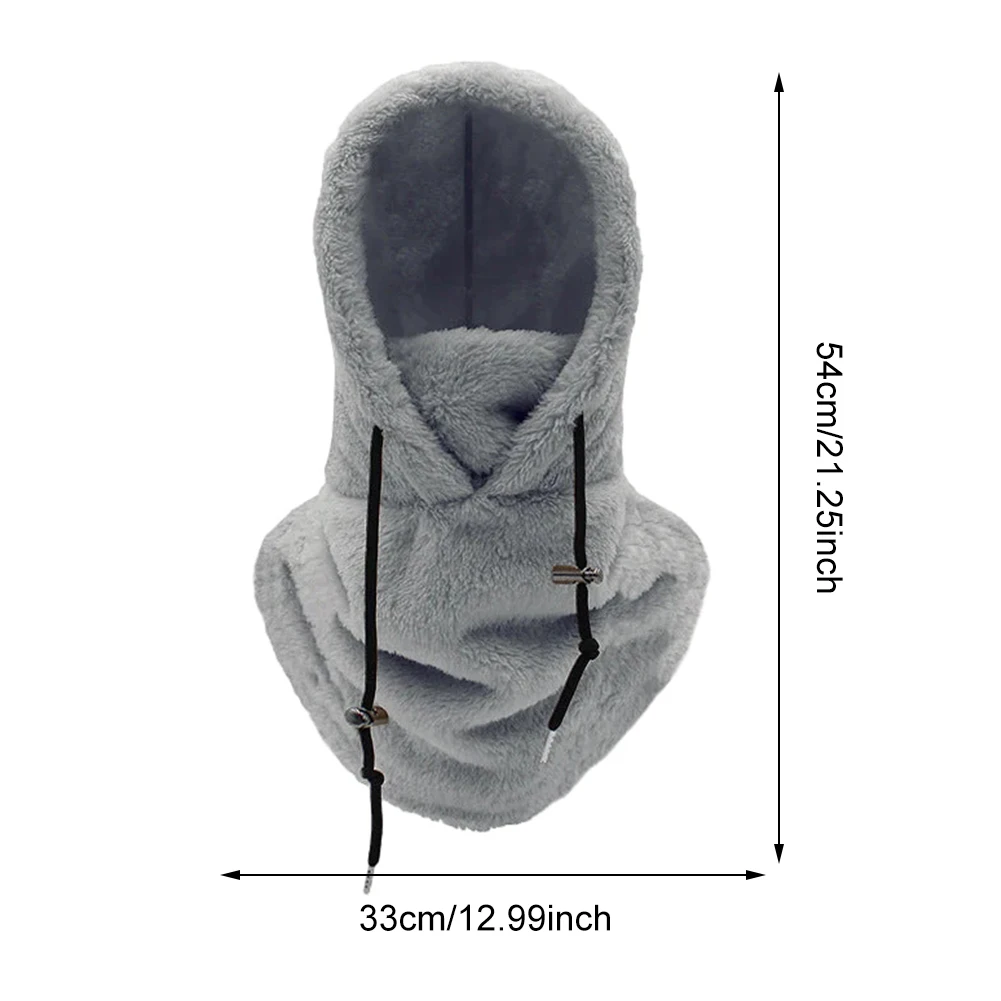 Thermal Sherpa Fleece Hood Ski Mask High Polar Fleece Balaclava Winter Windproof Outdoor Cycling Cap Plush Warm Hood Hats Scarf