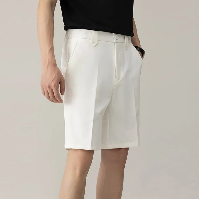 

Summer Suit Shorts Men's Straight Loose Korean Style Casual Light Mature Style Business Mid-Pants Slim Fit Five-Point Pants Trend