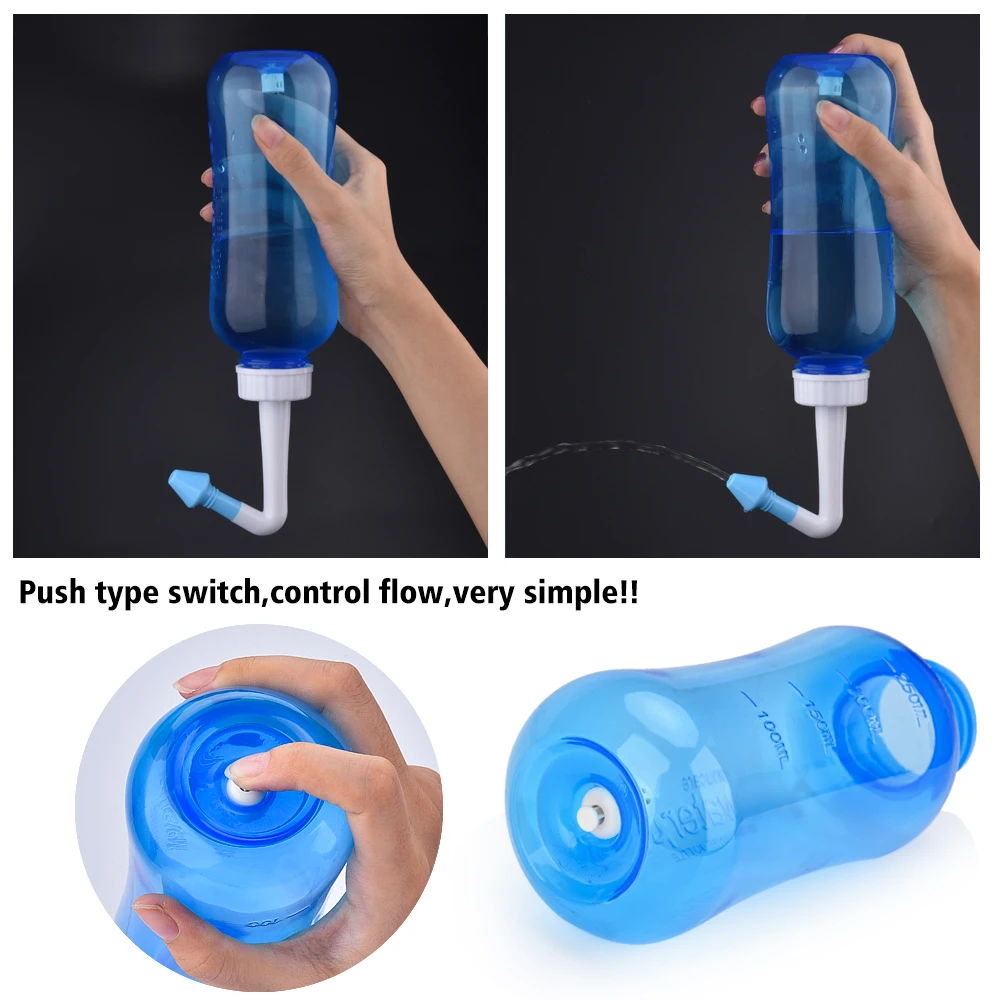 300ML Nasal Wash Sinusitis Nose Cleaner for Adults Child Allergic Rhinitis Treatment Nasal Irrigator Neti Pot Nose Cleaning Tool