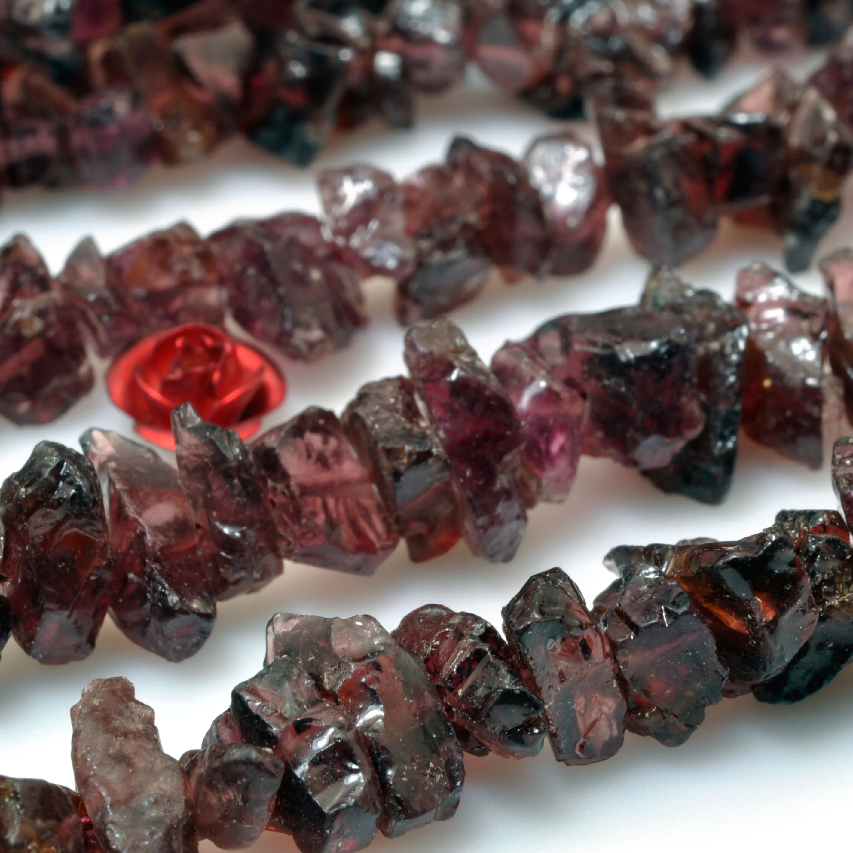 Natural Raw Red Garnet Rough Nugget Chip Beads Wholesale Gemstone Semi Precious Stone For Jewelry Making Bracelet Necklace  Diy