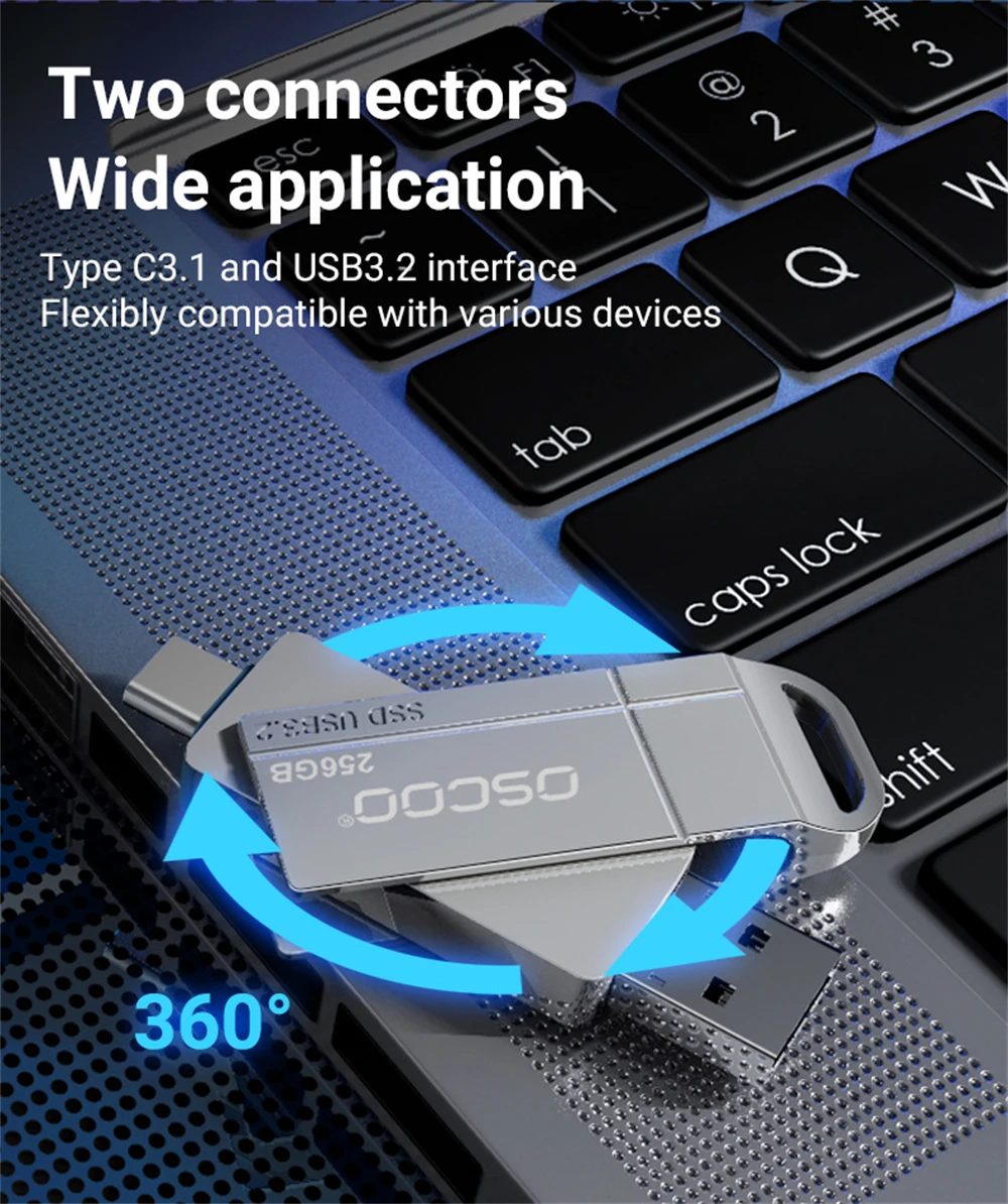 Clé USB 3.2 externe SSD à semi-conducteurs, petit lecteur de stylo, clé USB, périphérique portable, disque U, 512 Go, 256 Go