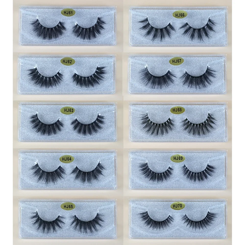 10 Pairs 3d Mink Lashes Natural Mink Eyelashes Set False Eyelashes Pack Makeup Fake Eyelashes Bulk