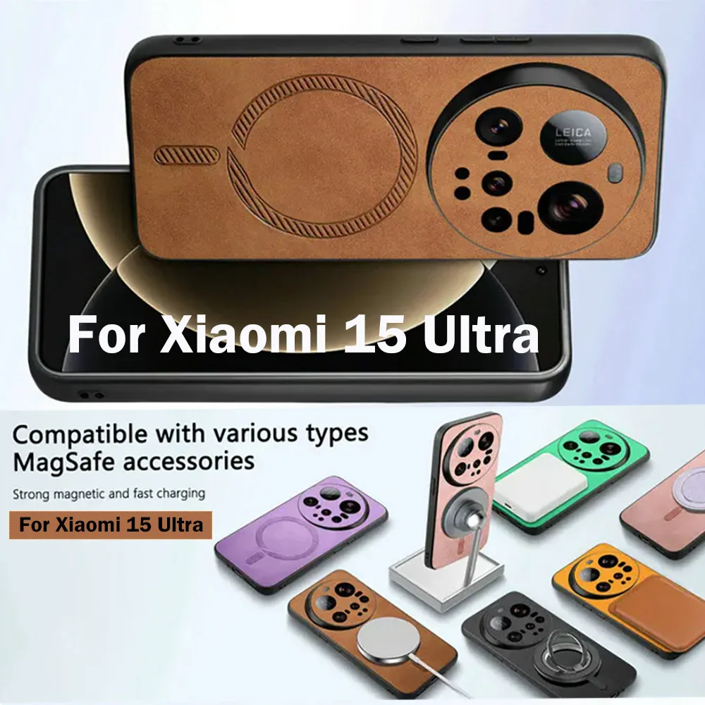 Luxury Case for Xiaomi 17 Ultra 15 14 17 Pro Max 5G  Cover Leather Back Panel Armor Redmi Note 15 14 Pro Plus Case Funda