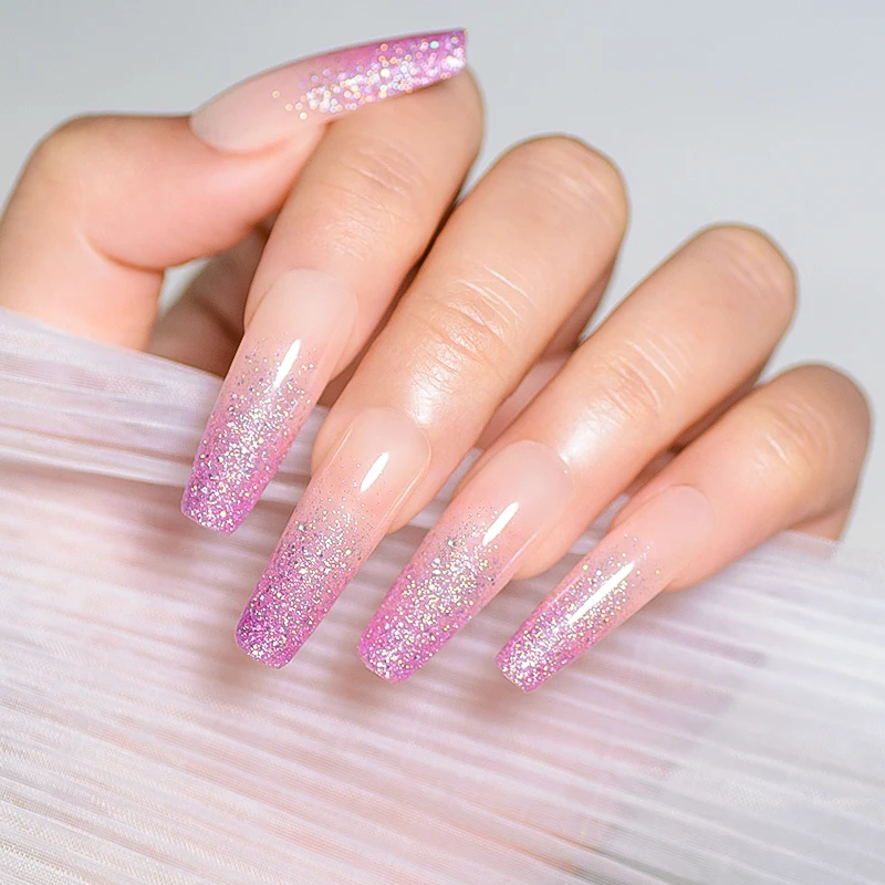 MEET ACROSS 6PCS/SET Sparkly Glitter Gel Nail Polish Set Pink Red Sequins Semi Permanent UV Gel Nail Art Kit Manicure For Nails