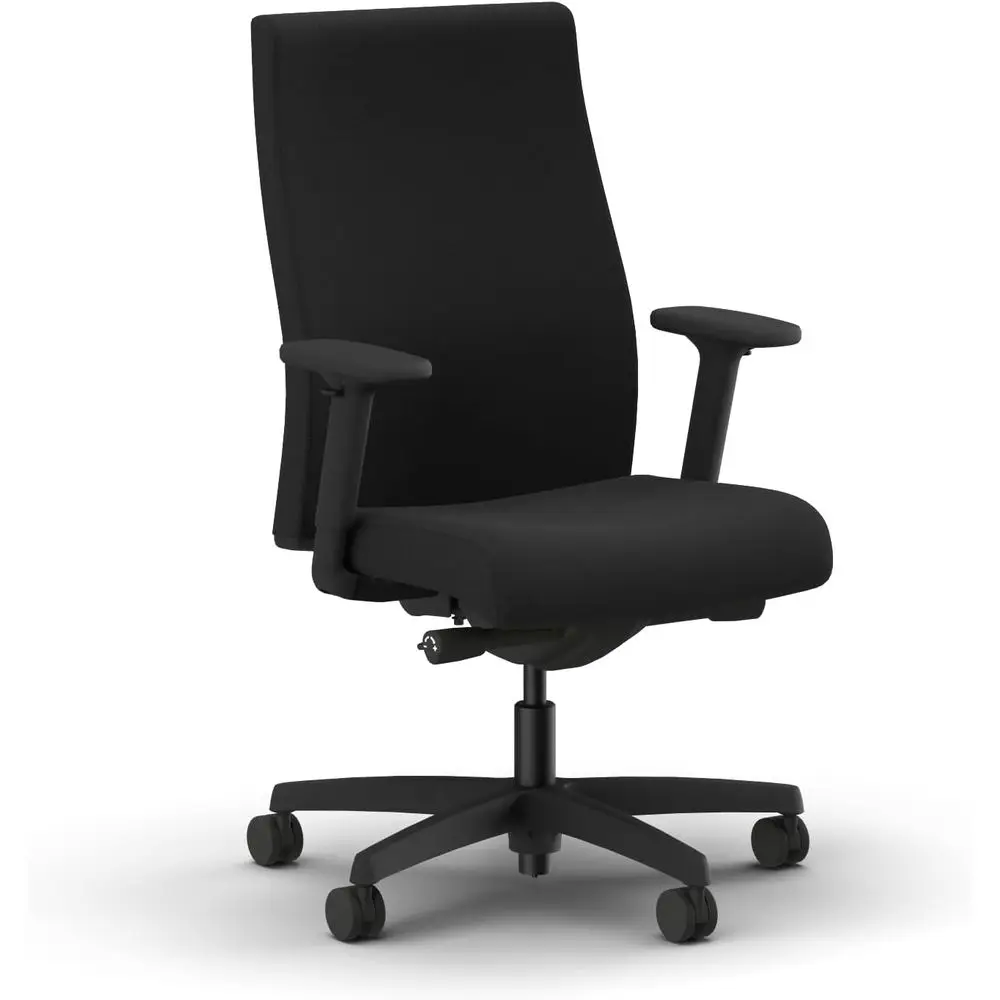 

Advanced Ergonomic Fabric Chair with Adjustable Arms, Synchro-Tilt Recline, Black Frame and Upholstery