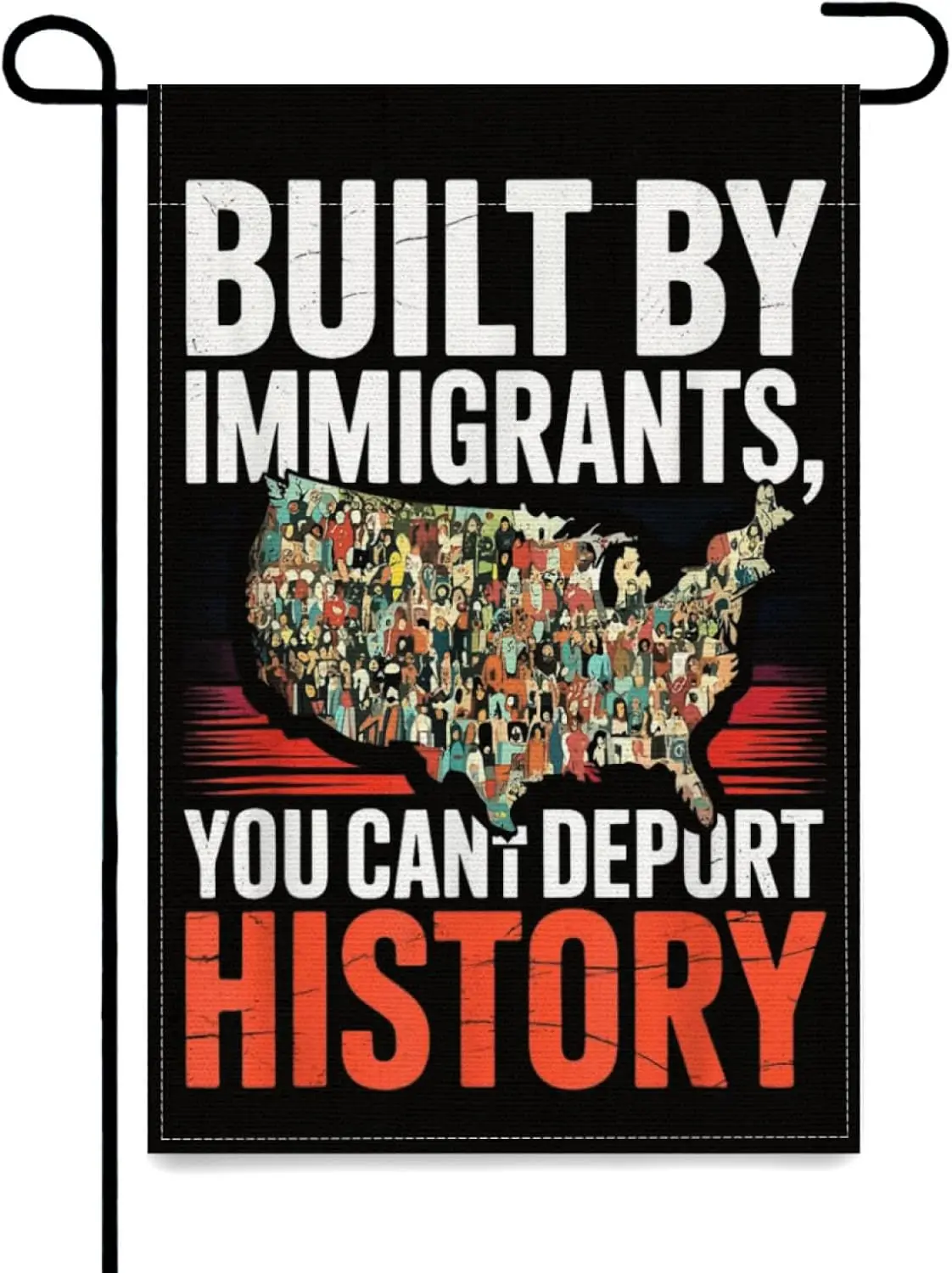 Built By Immigrants You Can't Deport History Yard Flags for Decor,12x18 Inch Garden Flags Double Sided Tapestry Decor Ho AAO YYX