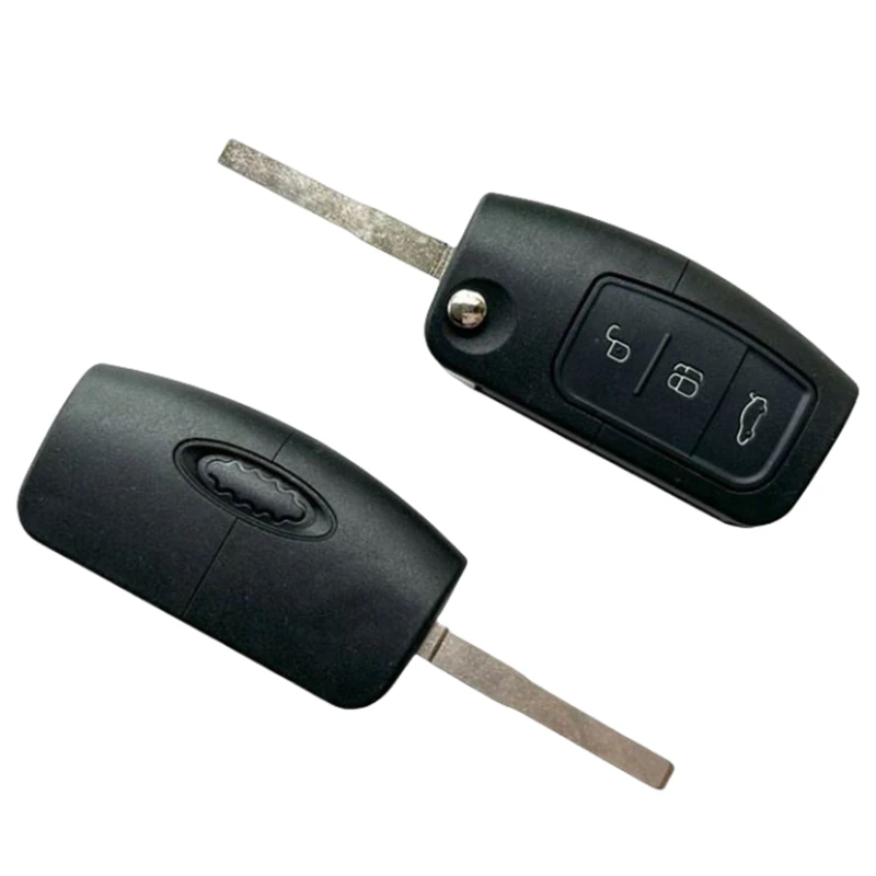 FLYBETTTER OEM Custodia per chiave sostitutiva a 3 pulsanti Flip pieghevole per chiave remota per Ford Focus Fiesta Mondeo Fusion Galaxy