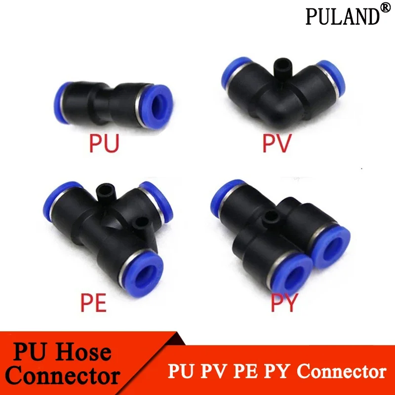 5/10Pcs Air Pneumatic Tube Fitting OD 4mm 6mm 8mm 10mm 12mm 14mm 16mm T Y L I Tpye PV Plastic Quick Connector Push In Pipe Hose