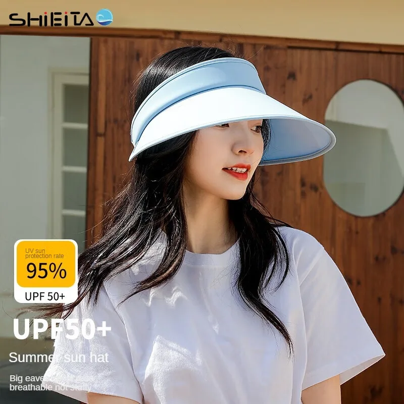 Sun Protection Hat Summer Outdoor Versatile Sun Hat For Men And Women Covering Face Anti-UV Empty Top Cool UPF50+ Empty Top Hat