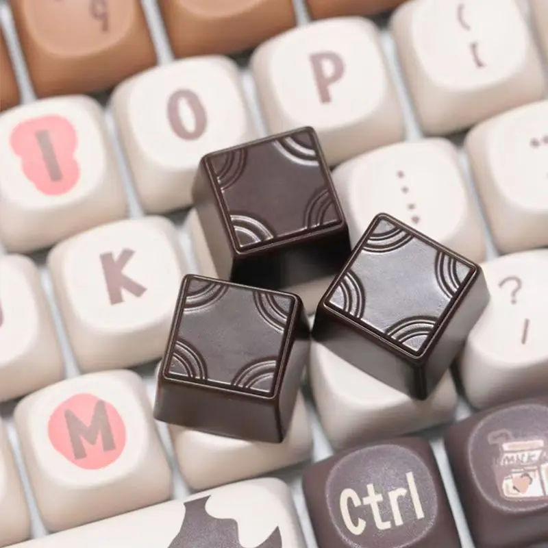 Creative Chocolate Coffee Keycap Resin Dark Chocolate Customized Food-themed Personalized Cute Artisan Keycaps for Keyboard