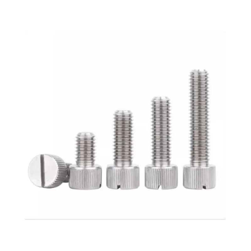 

M3 M4 M5 M6 304 Stainless Steel Slotted Round Knurled Head Screws / Hand Operated Thumb Screws for Tool-Free Fastening