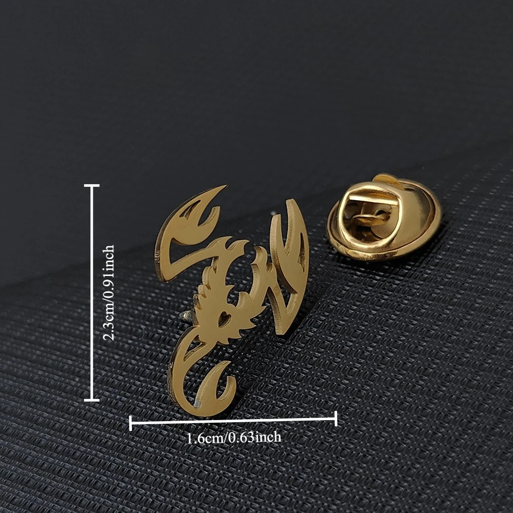 Punk Style Multicolored Scorpion Brooch Metal Hollowed Out Retro Style Dressing Pin Punk Style Clothing Bag Decorative Pin