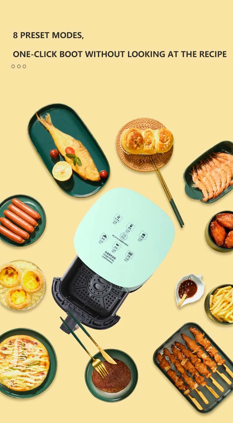 مقلاة هوائية ذكية منزلية أوتوماتيكية بالكامل مقلاة كهربائية Freidora De Airevisual Fritadeira Electrica