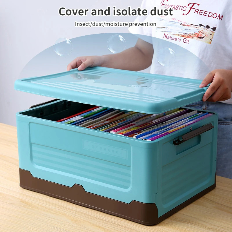 Multi Functional Car Foldable Storage Box Student Books Storage Box Plastic Household Clothing Miscellaneous Storage Box