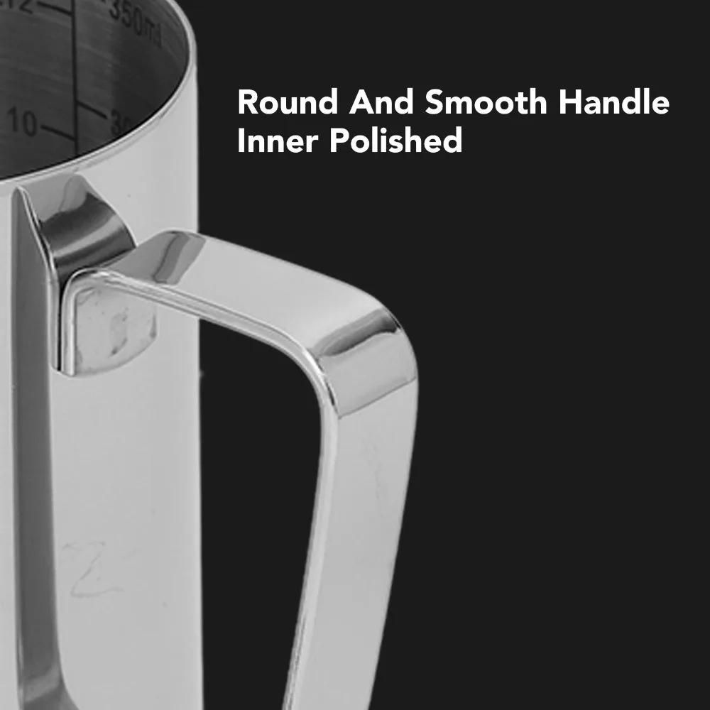 20oz 600ML Milk Frothing Pitcher 304 Stainless Steel Gloss Silver Coffee Steaming Pitcher Inner Scale Decorating Latte Art Pen