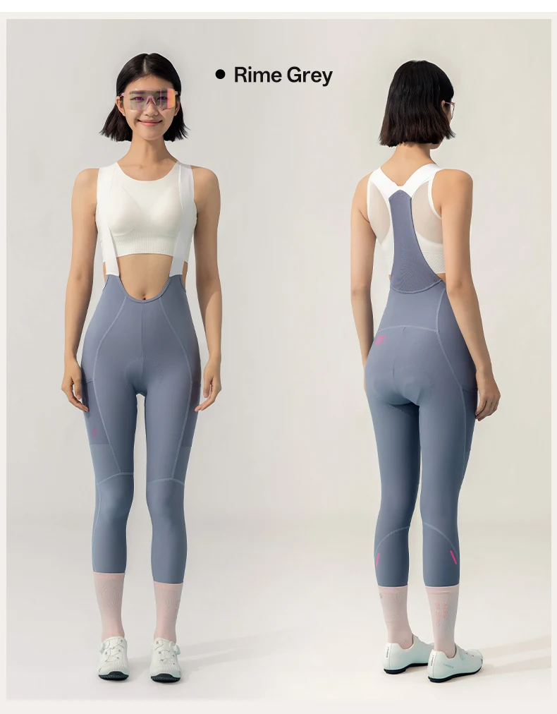 LAMEDA New Women Spring Summer Bib Long Pants with Double Elastic Interface Pad Road Bike Cycling Trousers with Breathable Mesh