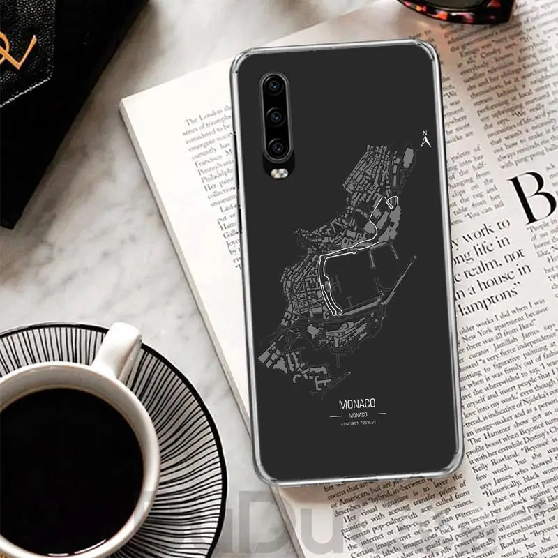 F1 Race Circuits Cover For Huawei P30 P40 P10 P20 Lite Phone Case Mate 20 10 Pro Y5 Y6 Y7 Y9S Print Customized Coque Fundas