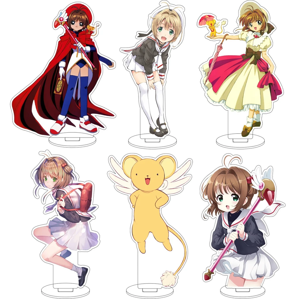 

16CM Anime Cardcaptor Sakura Kinomoto Sakura Daidouji Tomoyo Li Syaoran Li Meiling Cos Acrylic Figure Stand Ornaments Gifts