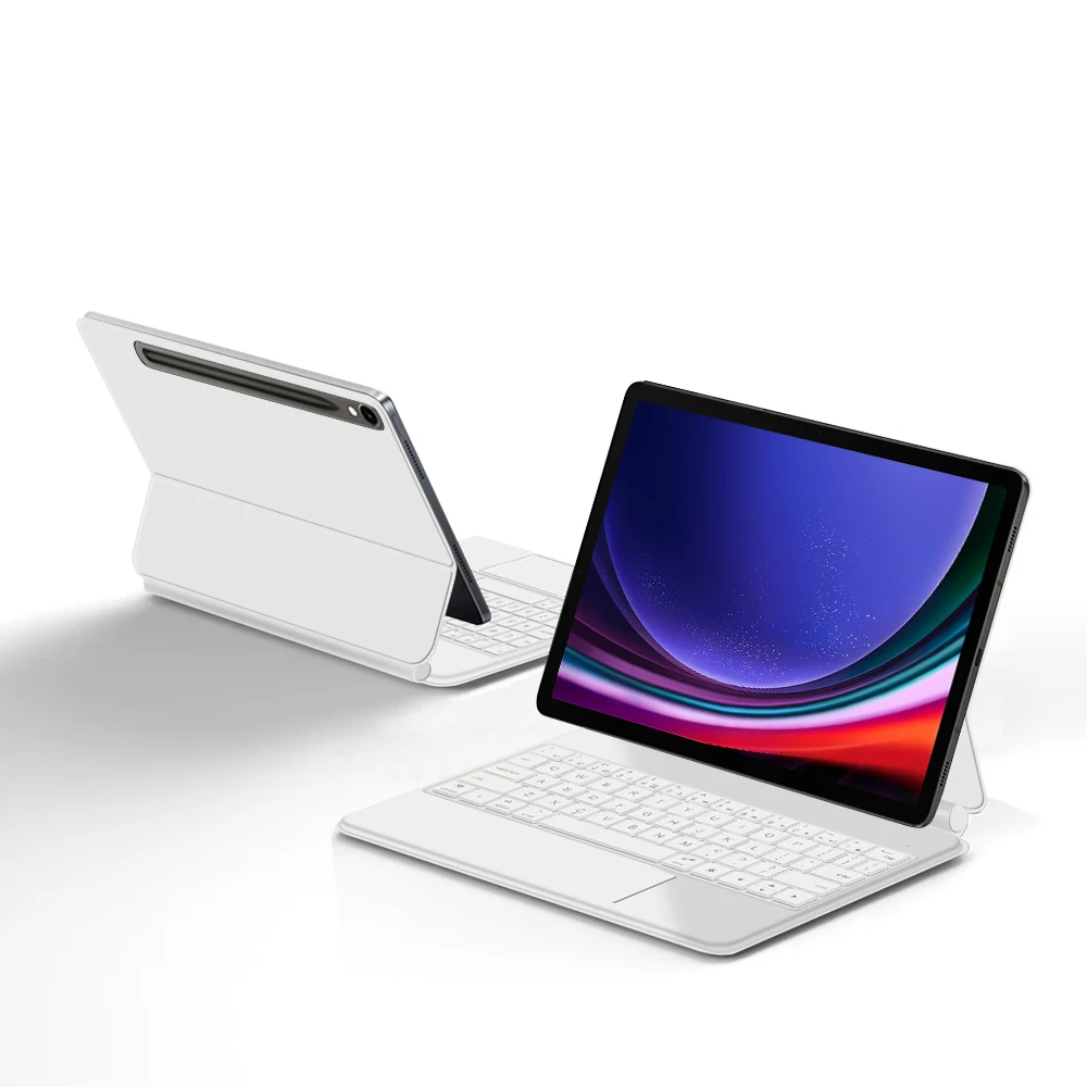 Magic Keyboard for Samsung Galaxy Tab S9 FE 10.9 S9 S8 S7 11-inch Adjustable Stand Case Backlight Touchpad Keypad Multi-Language