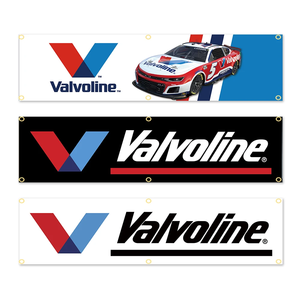 Bandeira Estilo Carro de Corrida 60x240cm Inspirada na Valvoline, Decoração de Garagem, Sinal de Parede para Man Cave e Oficina
