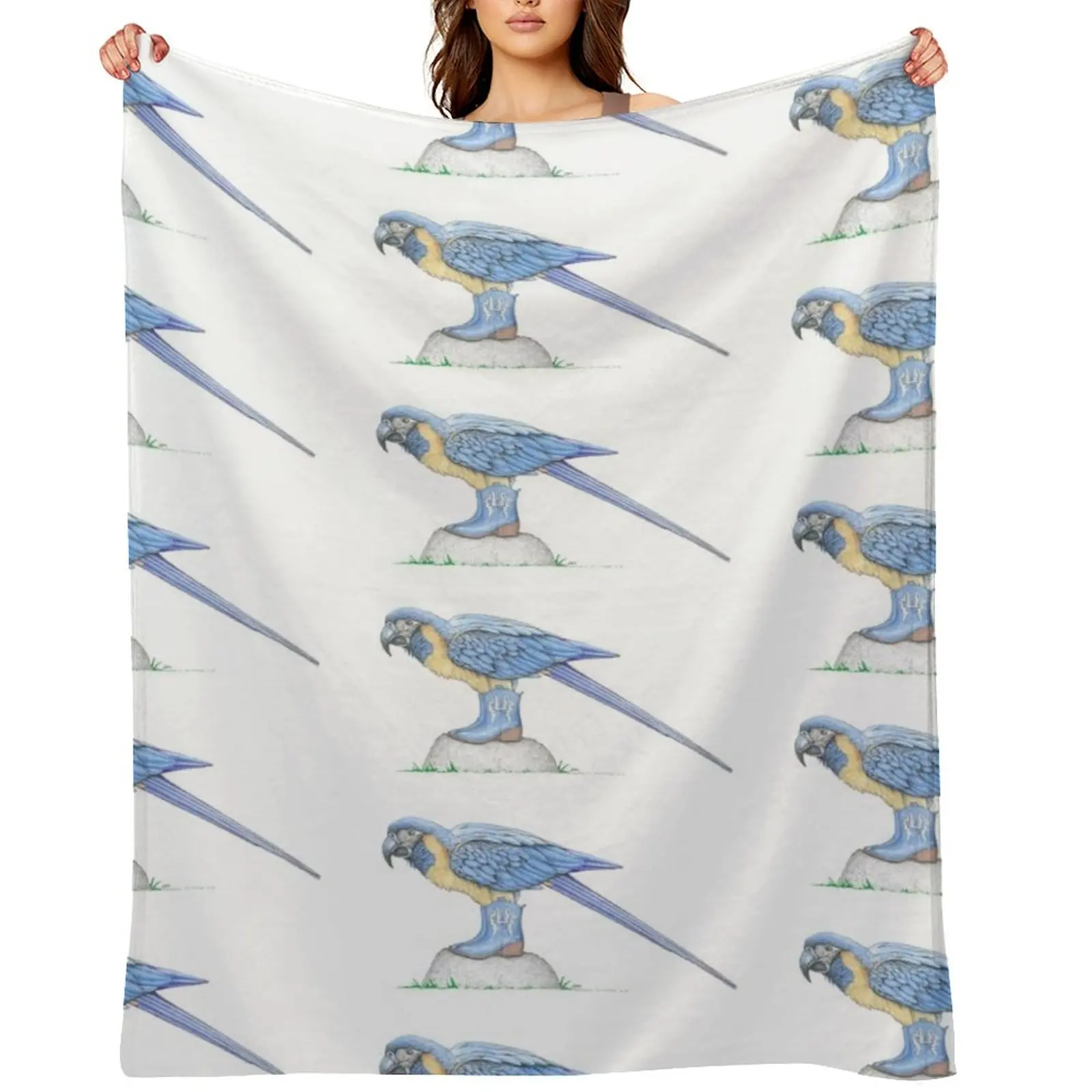 

Blue Throated Macaw in Short Boots Throw Blanket bed plaid Sleeping Bag Loose Luxury Thicken Blankets