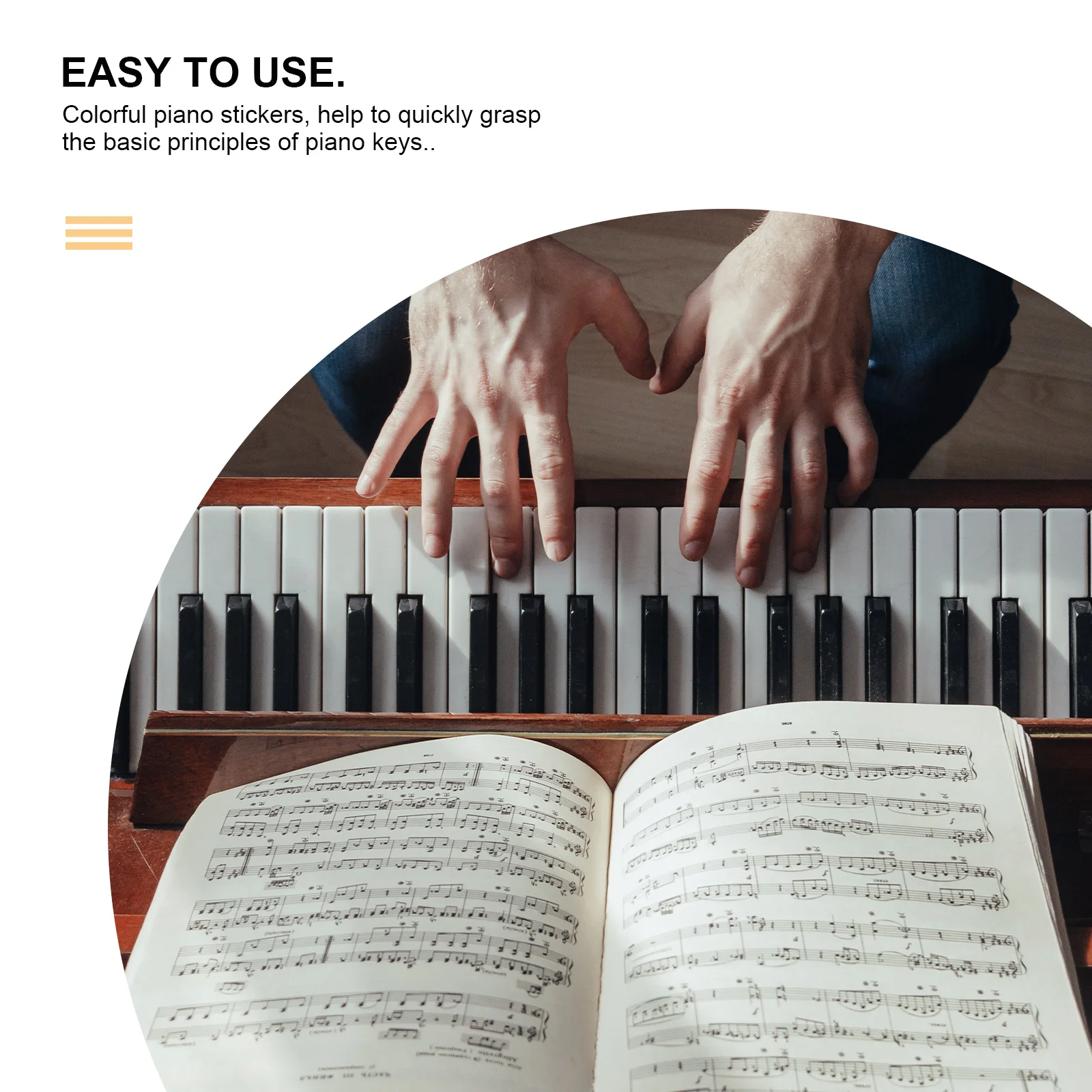 

2 Sheets Removable Piano Keyboard Stickers Electronic Organ Decals Introductory Beginner Labels Colorful Piano Accessories