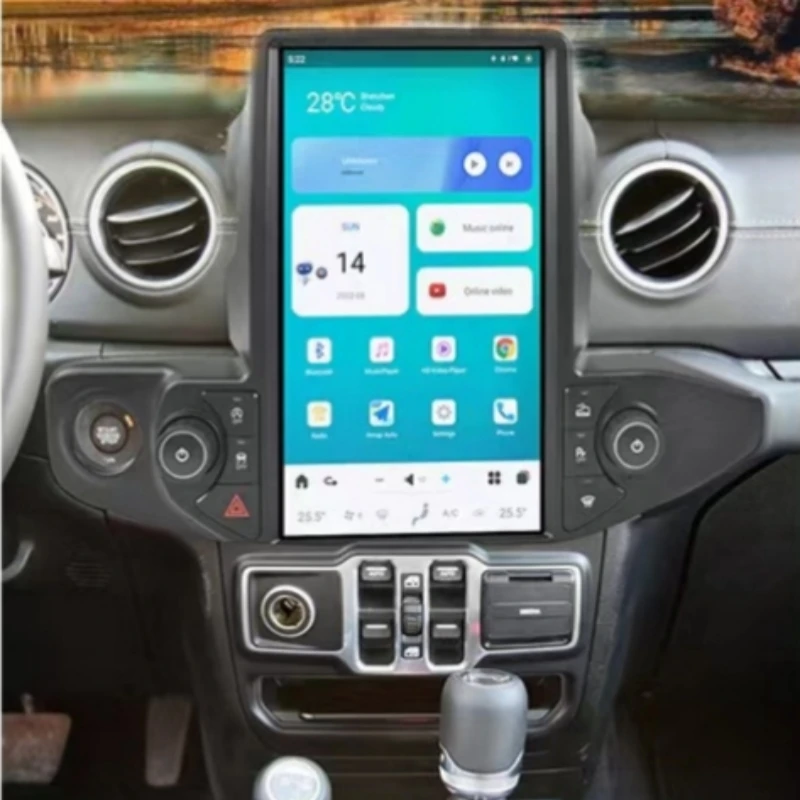 Radio samochodowe Carplay dla jeepa Wrangler JL Gladiator 2018 2019 2021 2023 2024 Android samochodowy odtwarzacz multimedialny nawigacja GPS