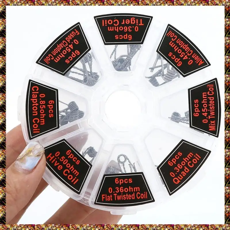 BTCL 48Pcs/Set Single Coils Platte Iron-Chromium-Aluminum Heating Wire Resistance Premade Prebuilt Coil Hot Wire Replacement
