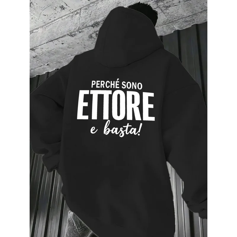 سترة بغطاء للرأس للرجال مطبوعة باللون الأسود لأنني أتونور وهذا كافية من القطن عالي الجودة ملابس غير رسمية للارتداء اليومي