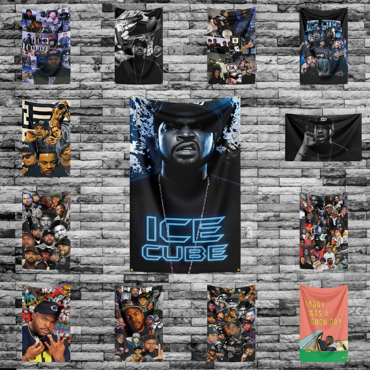 3x5 Ft Rapper Ice Cubes Flag Polyester Digital Printing Banner for Bedroom Wall Art Out Door Tapestry Decoration